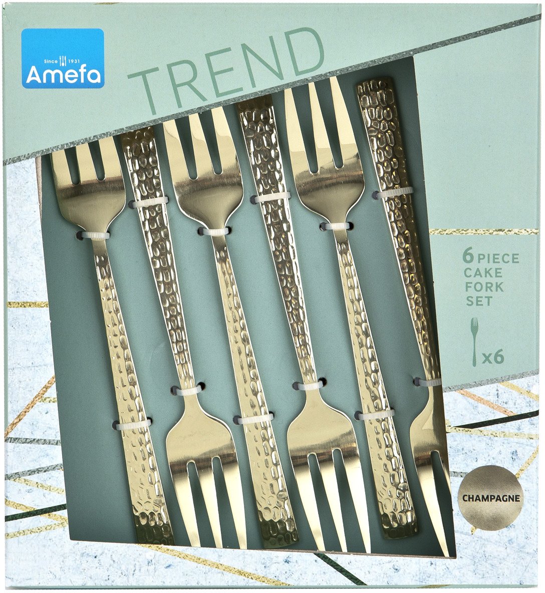 Komplet 6 widelczyków do ciasta Felicity w szampańskim kolorze