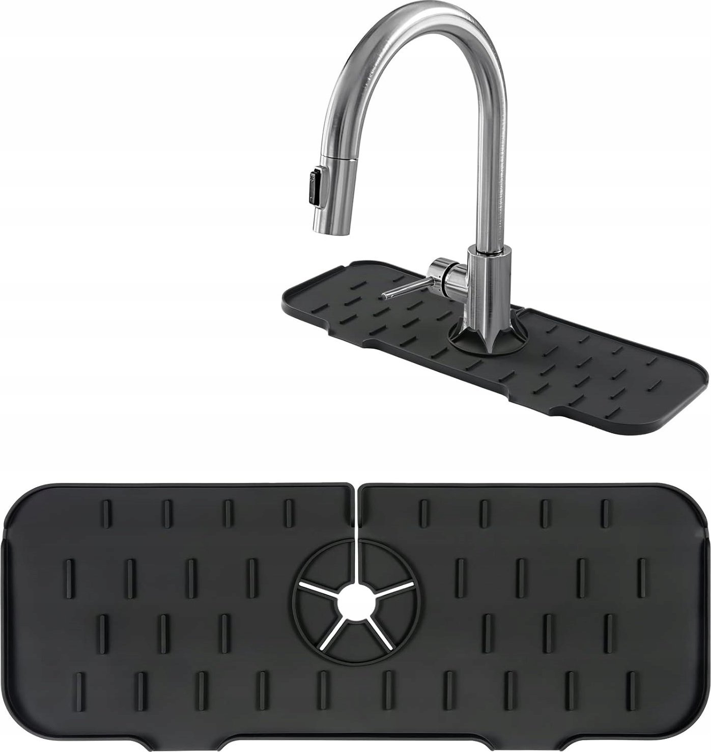 Korbi SILIKONOWA MATA NA ZLEW OCIEKACZ POD KRAN KRANU DO ZLEWU KUCHENNEGO CZARNA