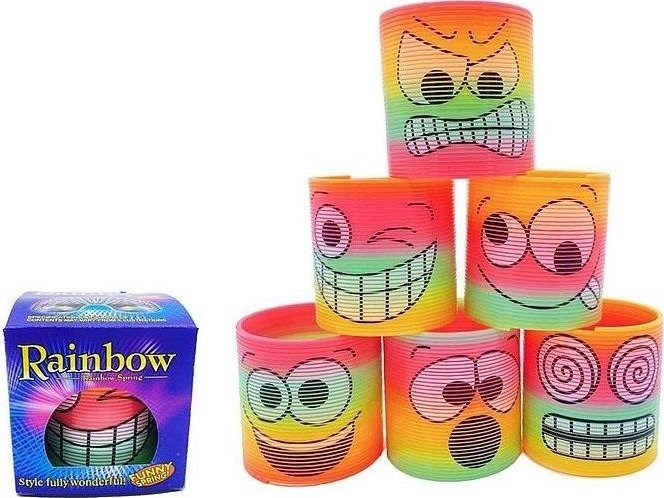 Sprężyna tęczowa z buźką MIX