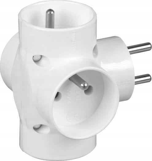 Timex Rozgałeźnik wtyczkowy 4x2P+Z /zabezp. przeciwprzepięciowe/ biały R-48-Z