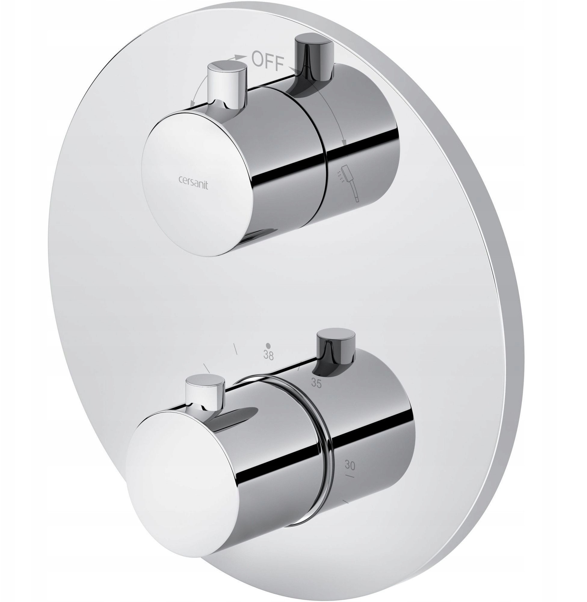 Bateria prysznicowa Cersanit (baterie wannowo-prysznicowe podtynkowe) Bateria wannowo-natryskowa termostatyczna podtynkowa ZEN chrom, z boksem (S951-5