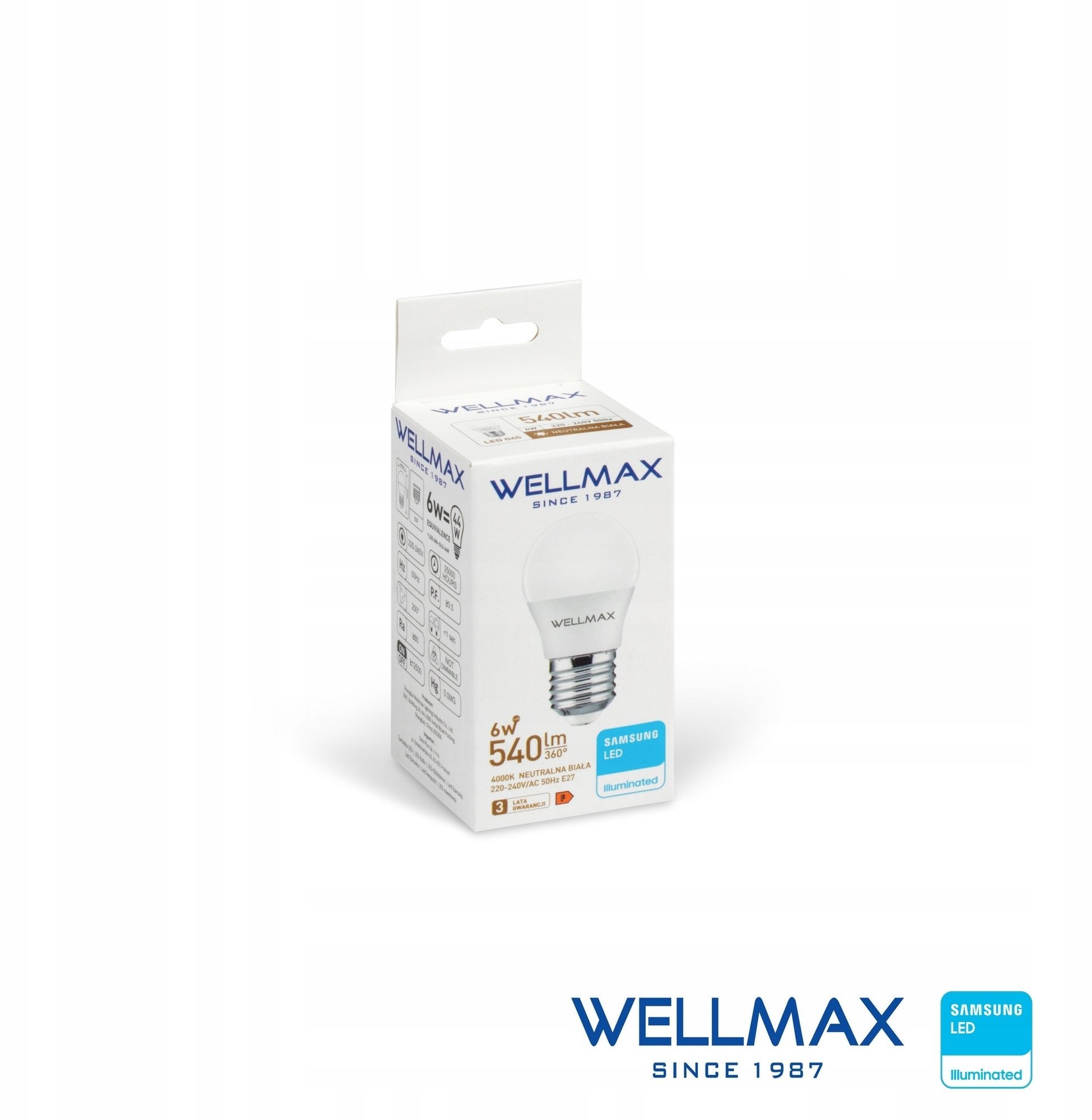 Żarówka LED 6W E27 Kulka 90lm/W 540 lm Neutralna 4000K SAMSUNG / GOL122N06