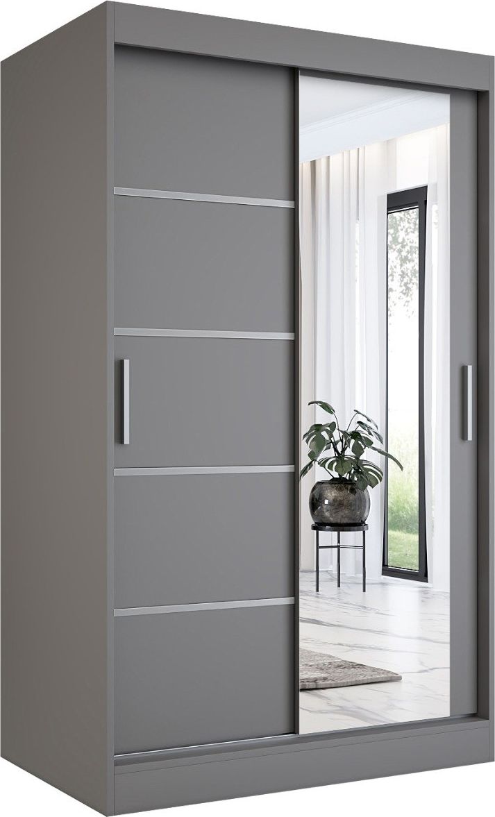 MKPOL Szafa przesuwna MODUO COMFORT 2 120 antracyt z lustrem