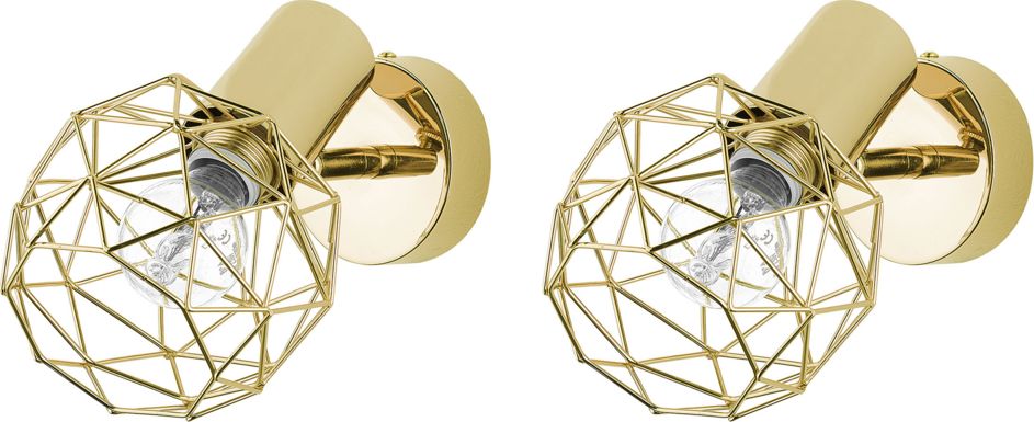 Kinkiet Beliani Zestaw 2 lamp ściennych metalowy złoty CHENAB