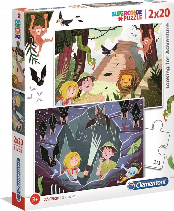 Clementoni Puzzle SuperColor W poszukiwaniu przygody 2x20 elementów (24763)