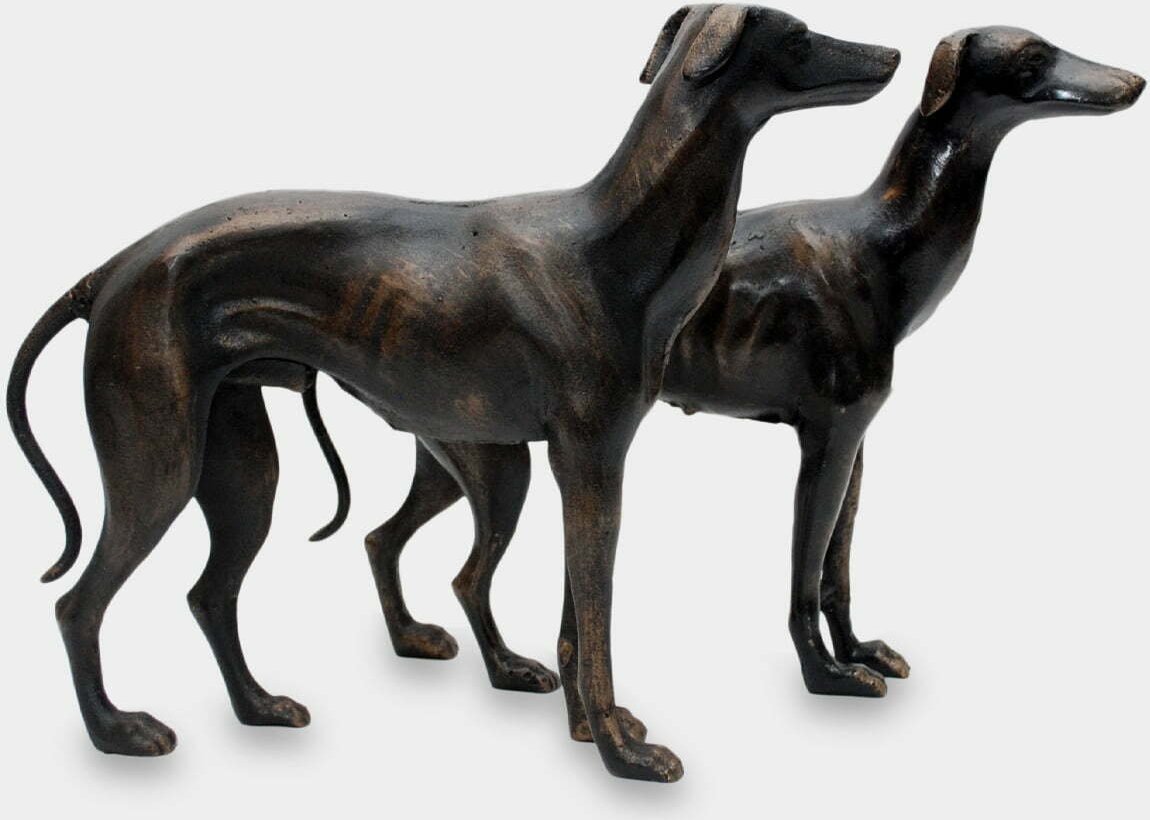 rzezbyzbrazu Duże Rzeźby Żeliwne Para Chartów Prezent dla Miłośnika Psów