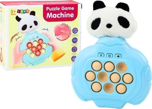 LeanToys ﻿Gra Pop-It Panda Pluszowa Konsola Zręcznościowa Wibracje Sensoryczna