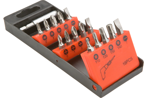 Top Tools Końcówki wkrętakowe z uchwytem 16szt. (39D383)