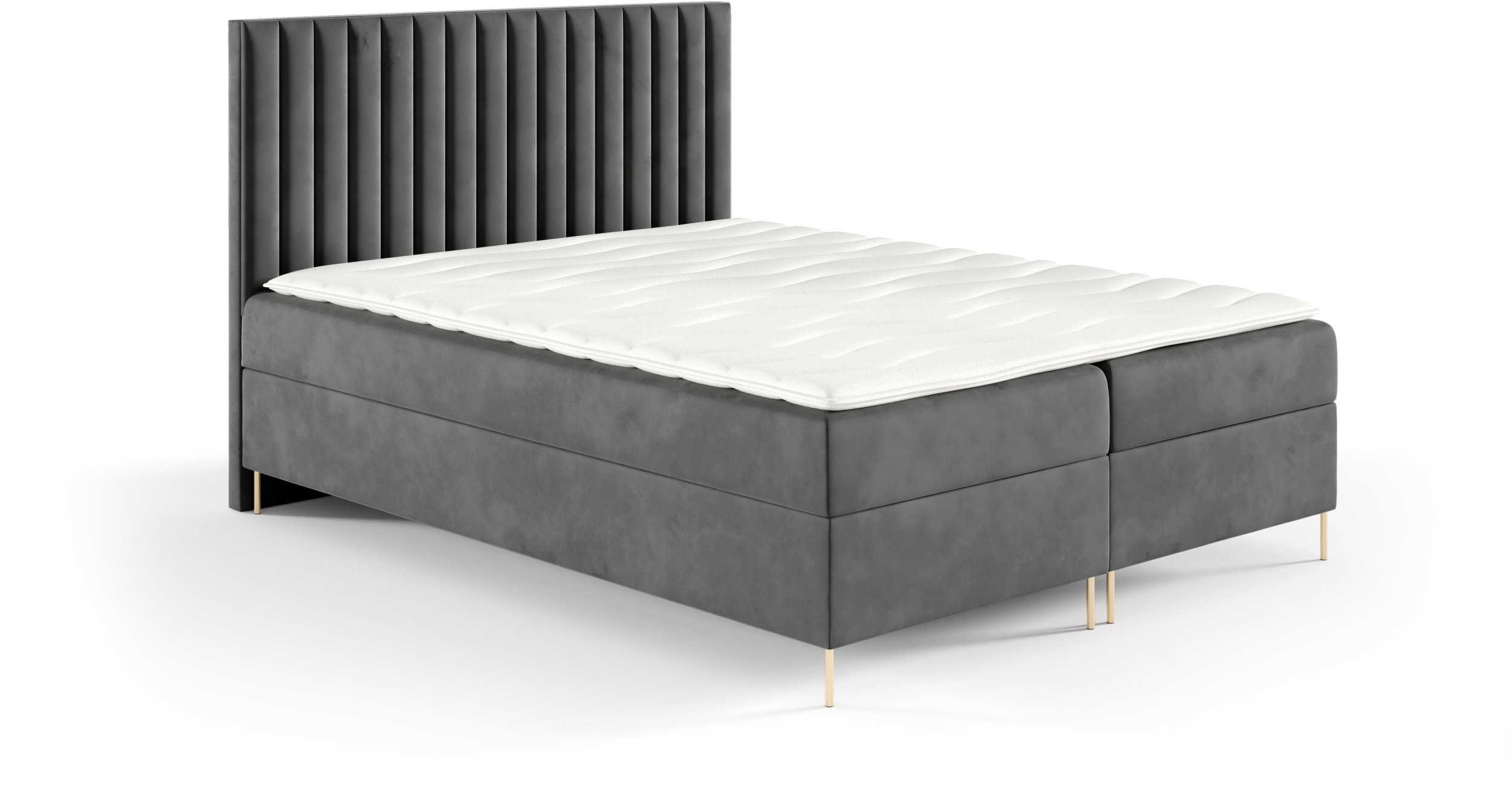 Łóżko kontynentalne Lilly Box 120x200 z nogami riviera 91