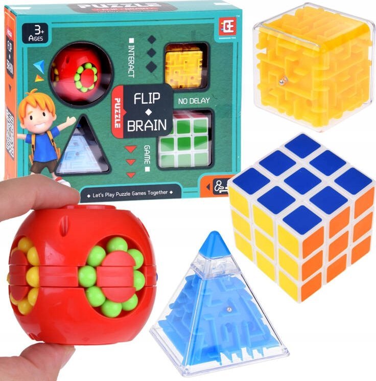 Jokomisiada Kostka Logiczna Labirynt: Zestaw 4 Sztuk GR0631