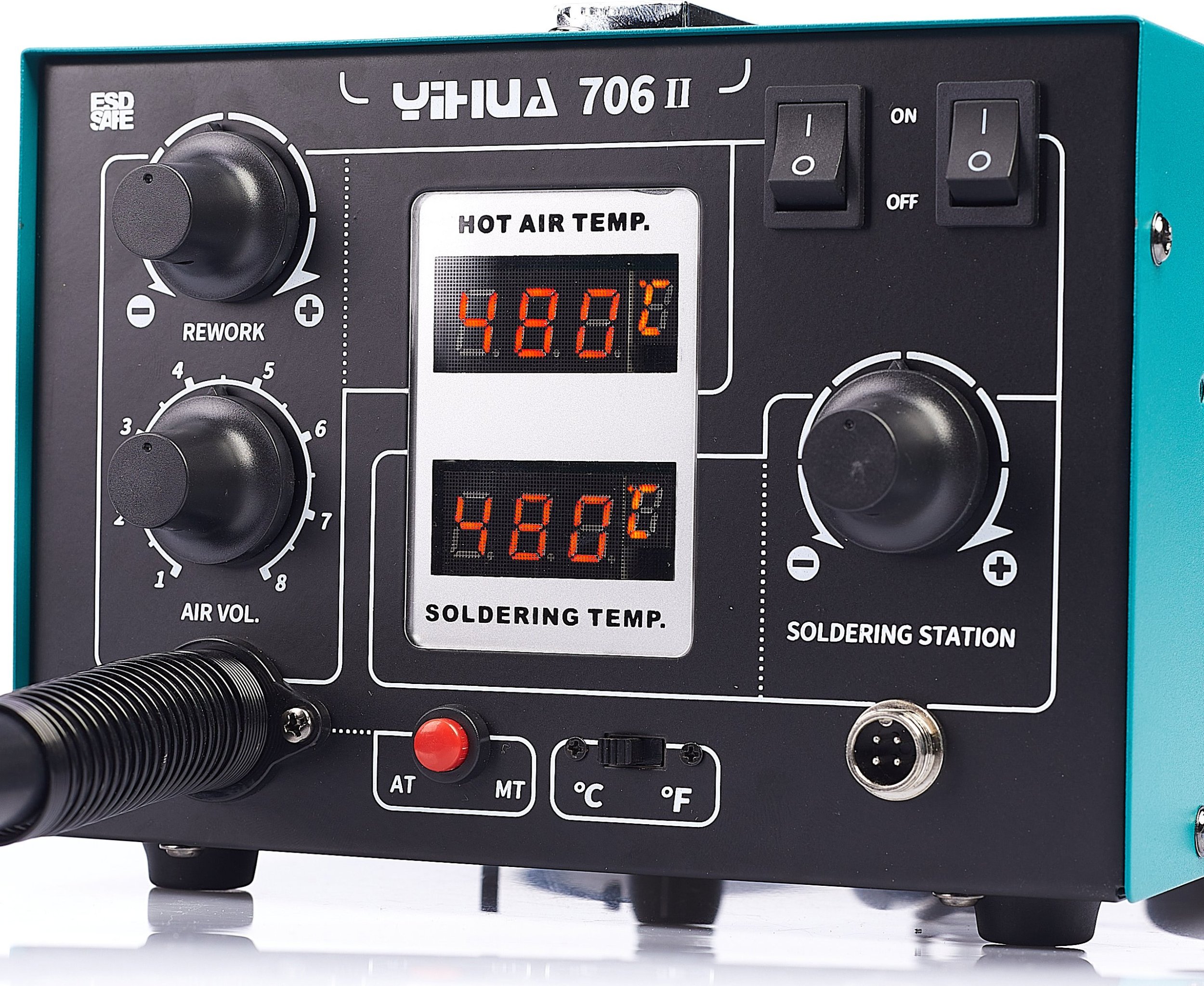 Stacja Lutownicza Hot Air Lutownica 706 II Uchwyt Antyoparzeniowy Topnik