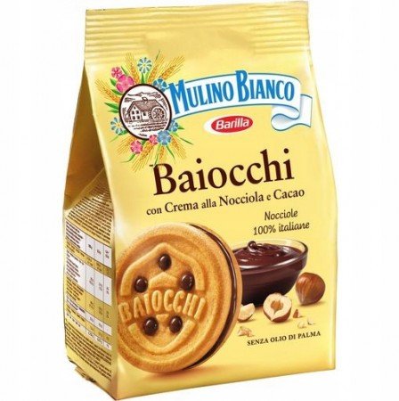 Mulino Bianco Ciastka z kremem Baiocchi 260g -
