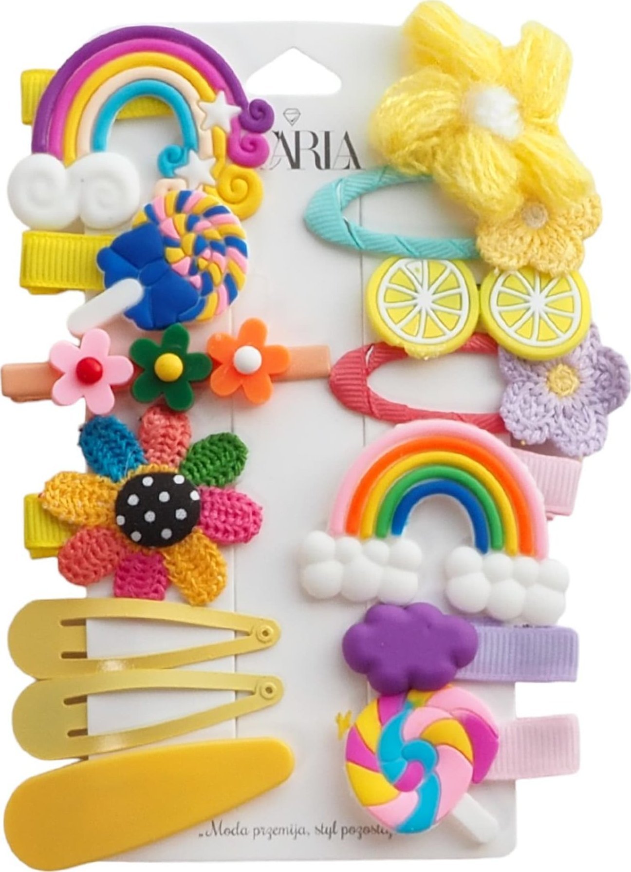 eCarla ECARLA Spinki wsuwki do włosów - zestaw 14w1 puchate Rainbow SP290 1 op. - 14 szt.