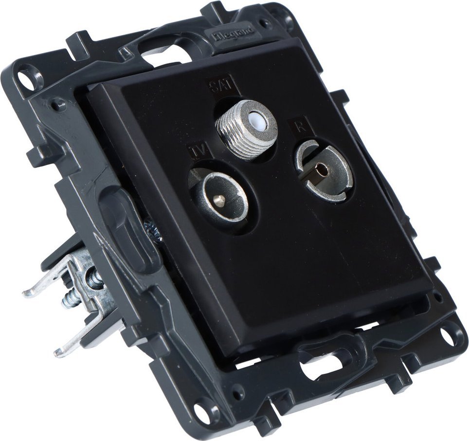 Legrand Gniazdo TV-R-SAT końcowe do instalacji typu gwiazda 1,5 dB- kolor czarny, NILOE STEP