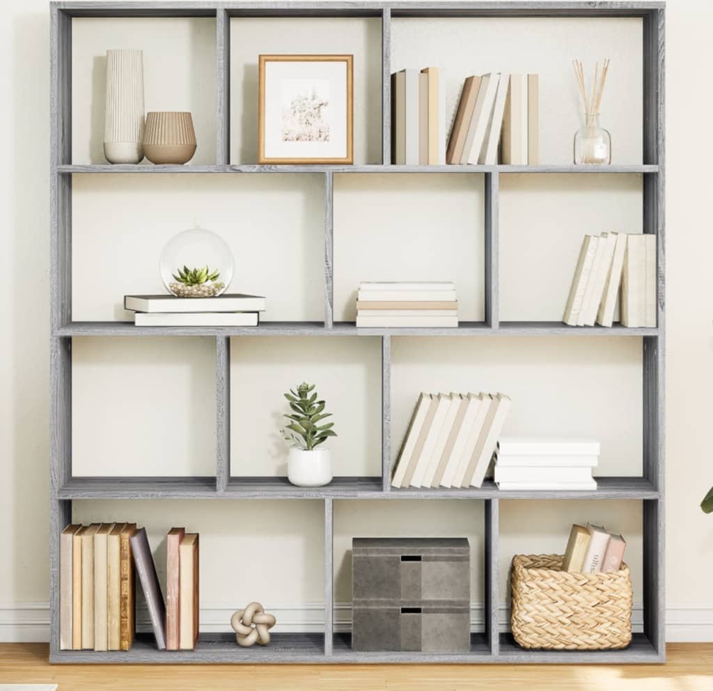 vidaXL vidaXL Regał, szary dąb sonoma, 132x29x141,5 cm