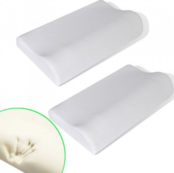 vidaXL Ortopedyczna poduszka pod szyję z pianki anatomicznej 2 szt