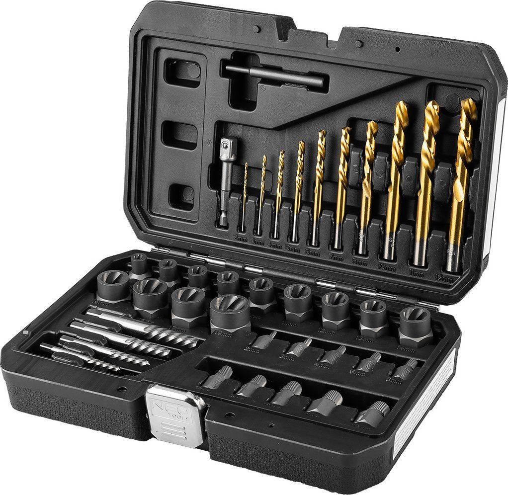 zestaw do uszkodzonych śrub (z wiertłami i wykrętakami), 40 elemenów