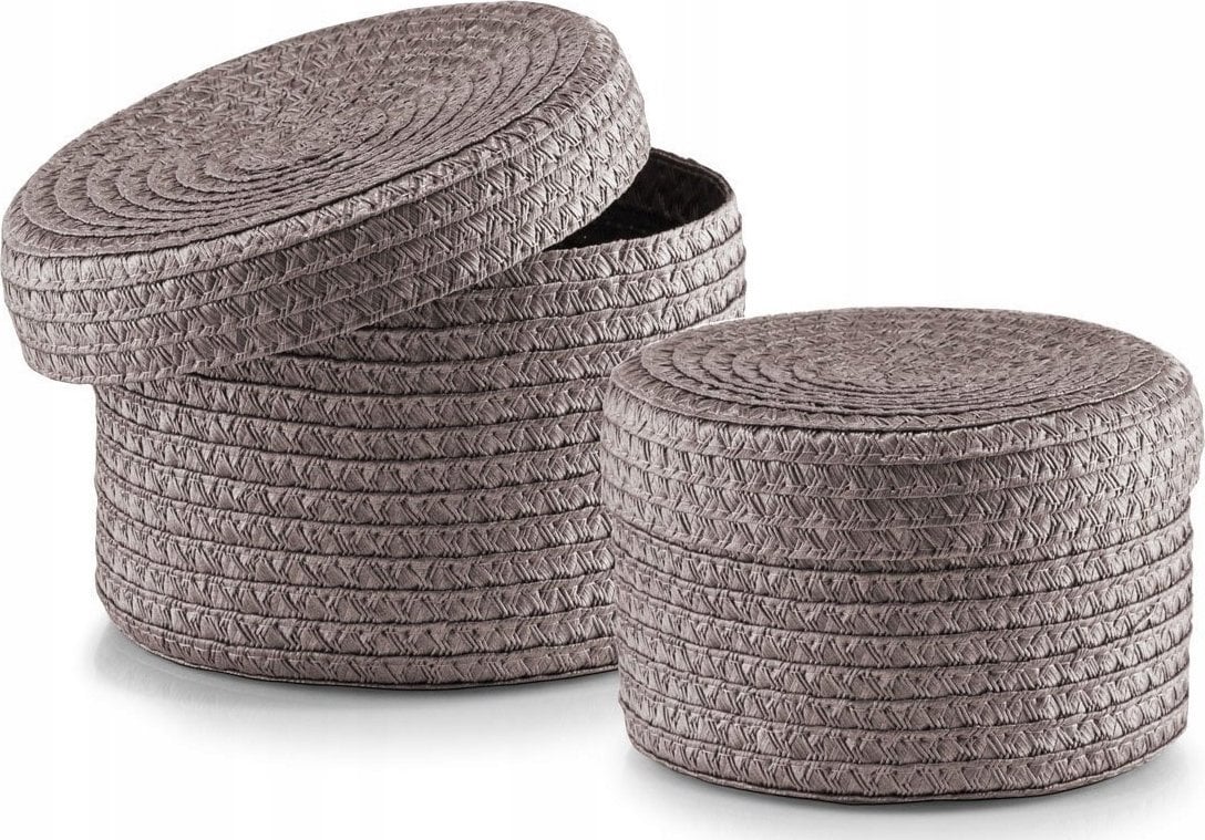 Zeller Okrągłe kosze na akcesoria, drobiazgi - 2 sztuki w komplecie, kolor szary, ZELLER