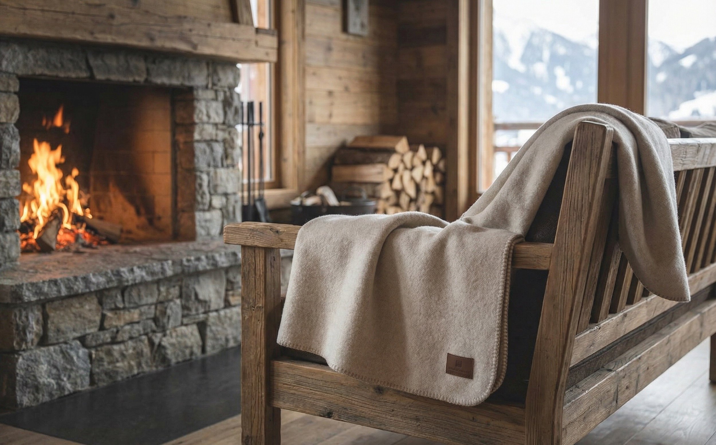 Koc wełniany 160x200 cm MERANO 07558060 Ecru