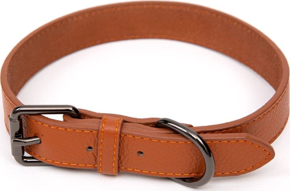 Paw Paw Love - Halsbånd læder hund (Large) - Cognac