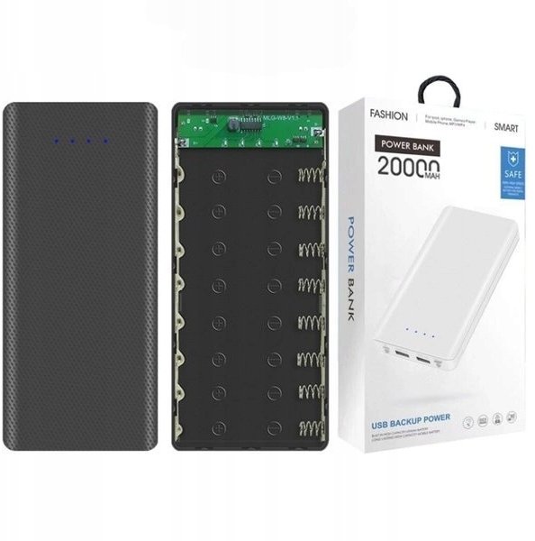 Powerbank OEM etui na zewnętrzny akumulator - 8x18650 - 20000mAh - typ C - USB - microUSB