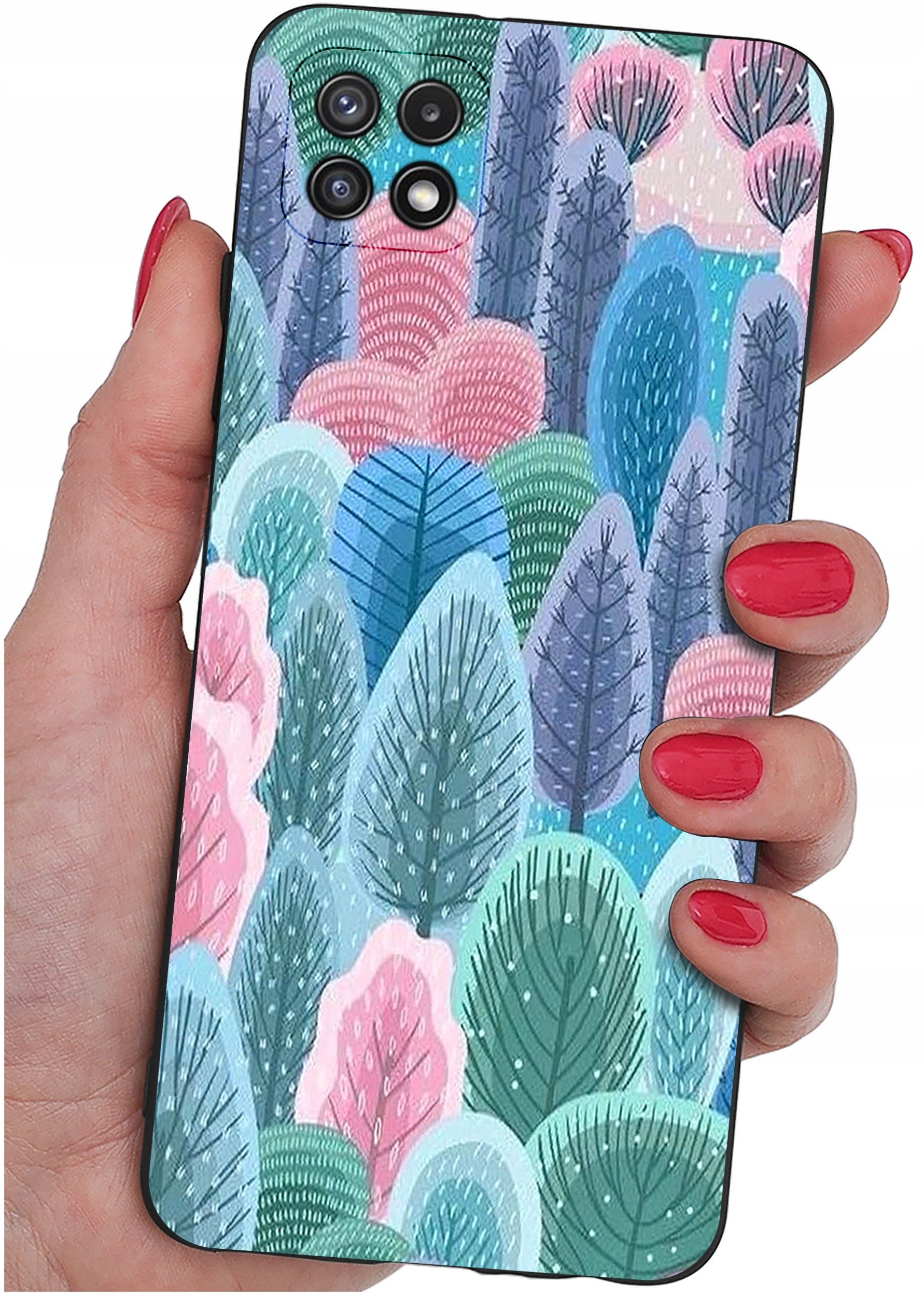 Etui do Samsung A22 5G WZORY |SILIKONOWE MATT CASE + SZKŁO 9H