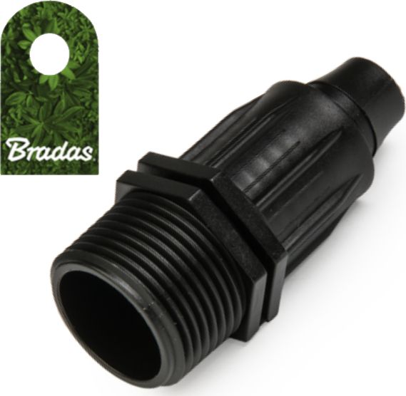 Bradas Łącznik QJ z GZ 3/4" do rur PE 16mm zasilających montażowych linii kroplującej Bradas 2708
