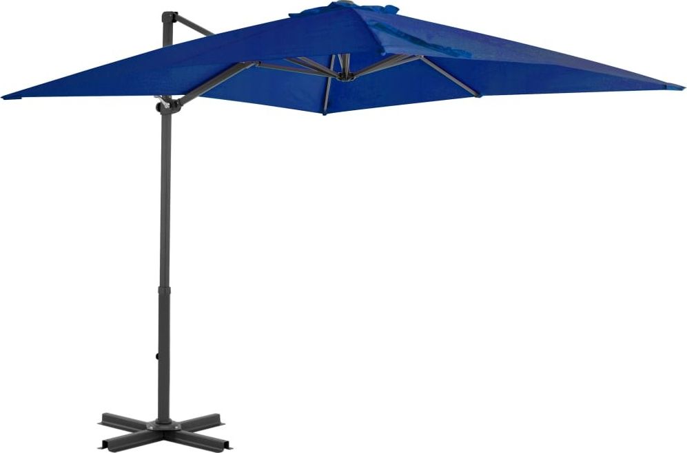 vidaXL Parasol wiszący na aluminiowym słupku, 250x250 cm, lazurowy
