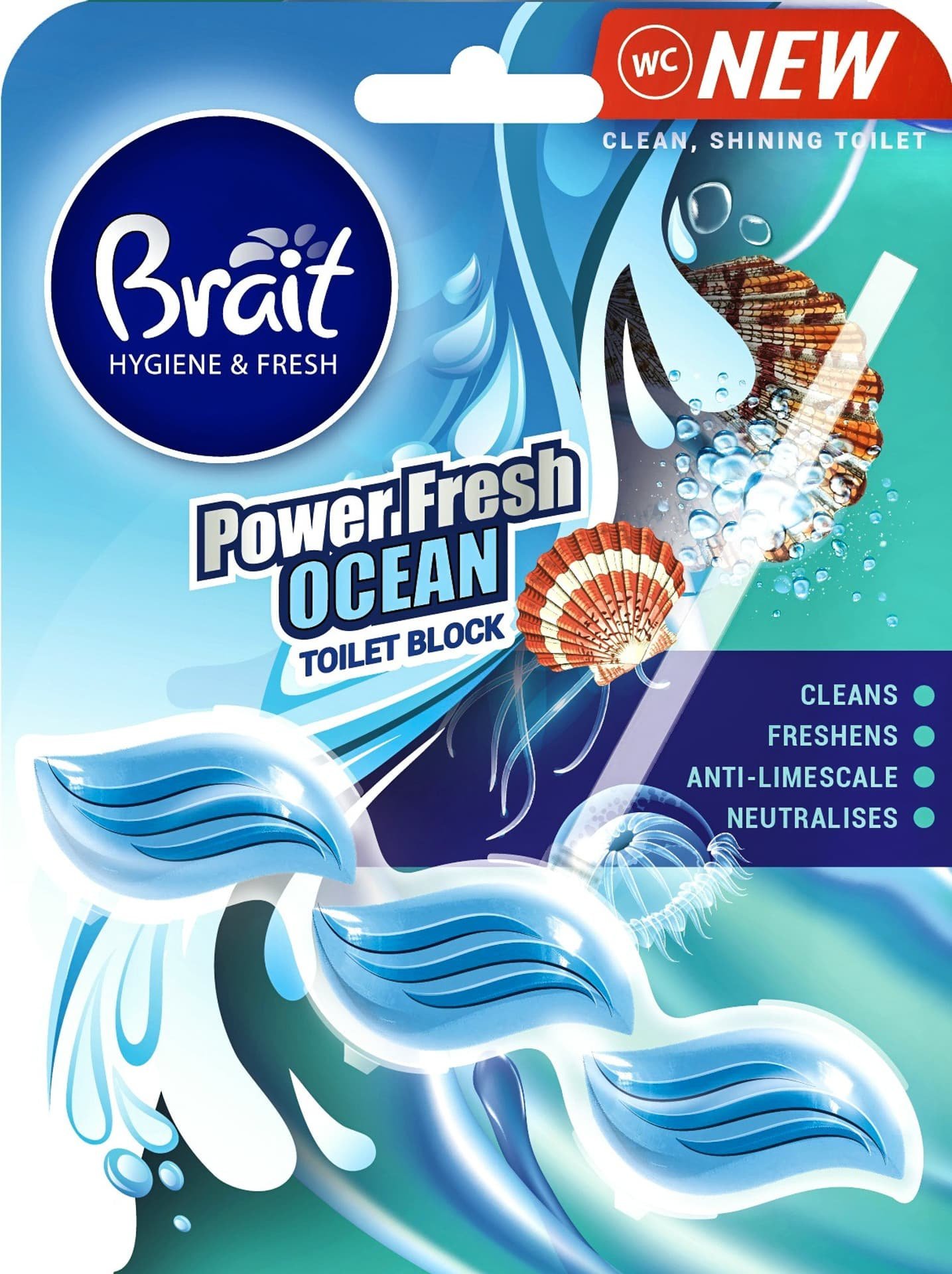 Brait Brait Hygiene & Fresh Kostka do WC Power Fresh Ocean 39g