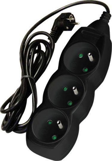 Onnline Przedłużacz 3 gniazda, czarny, 3 m ONNLINE