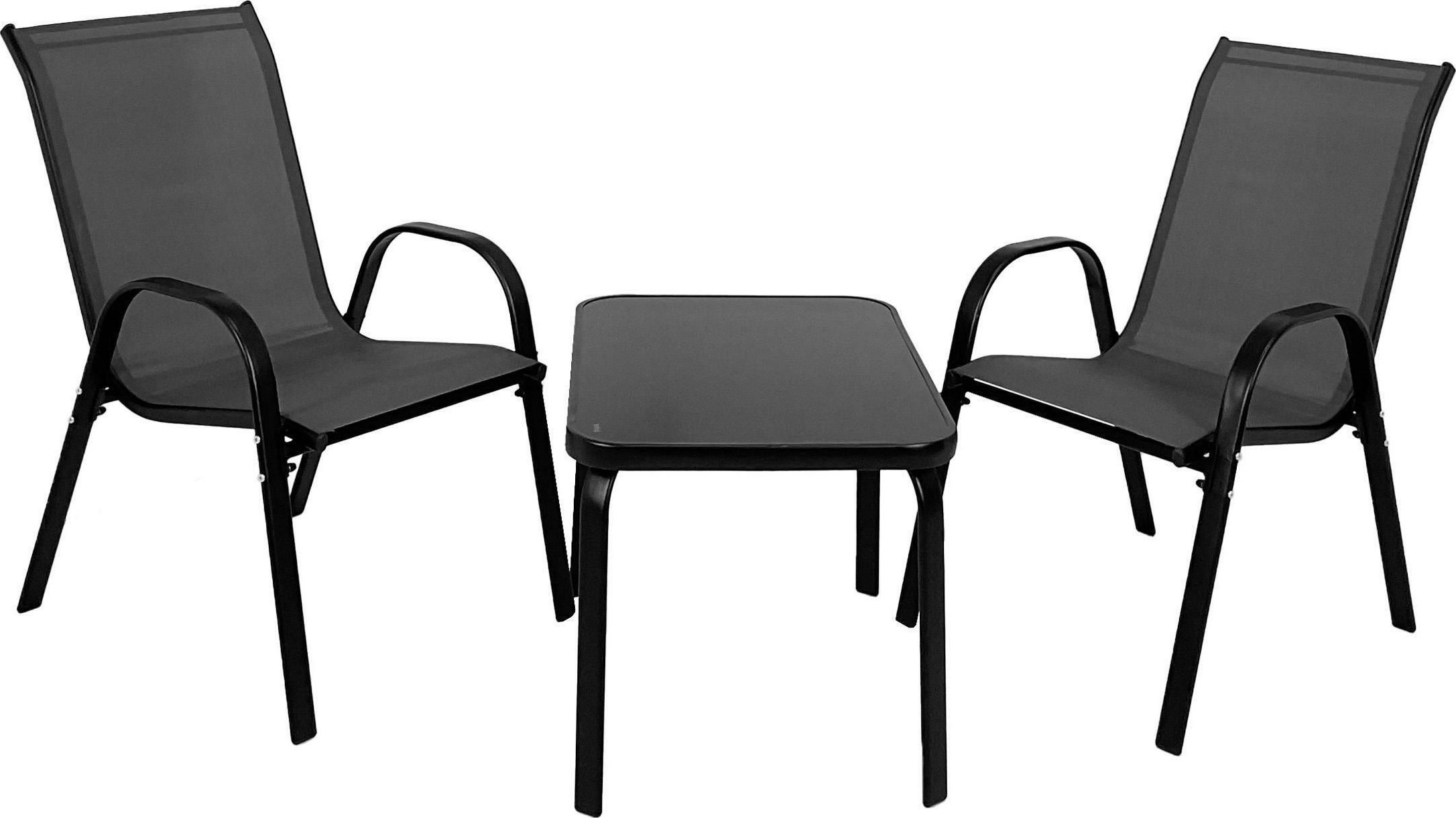 kontrast Zestaw mebli ogrodowych MALAGA 3 części szary