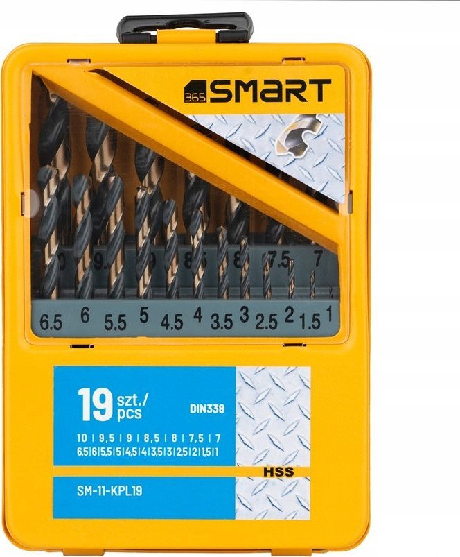 Wiertło Smart Komplet wierteł HSS do metalu 19 szt. (SM-11-KPL19)