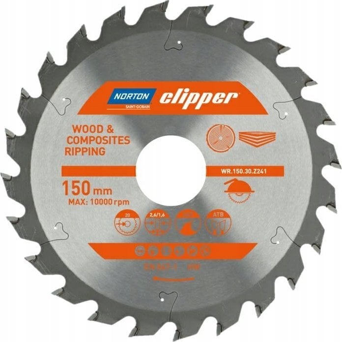 Norton NORTON PIŁA TARCZOWA 150mm x 30mm x 24z DREWNO I KOMPOZYTY ATB (2,6 / 1,6)