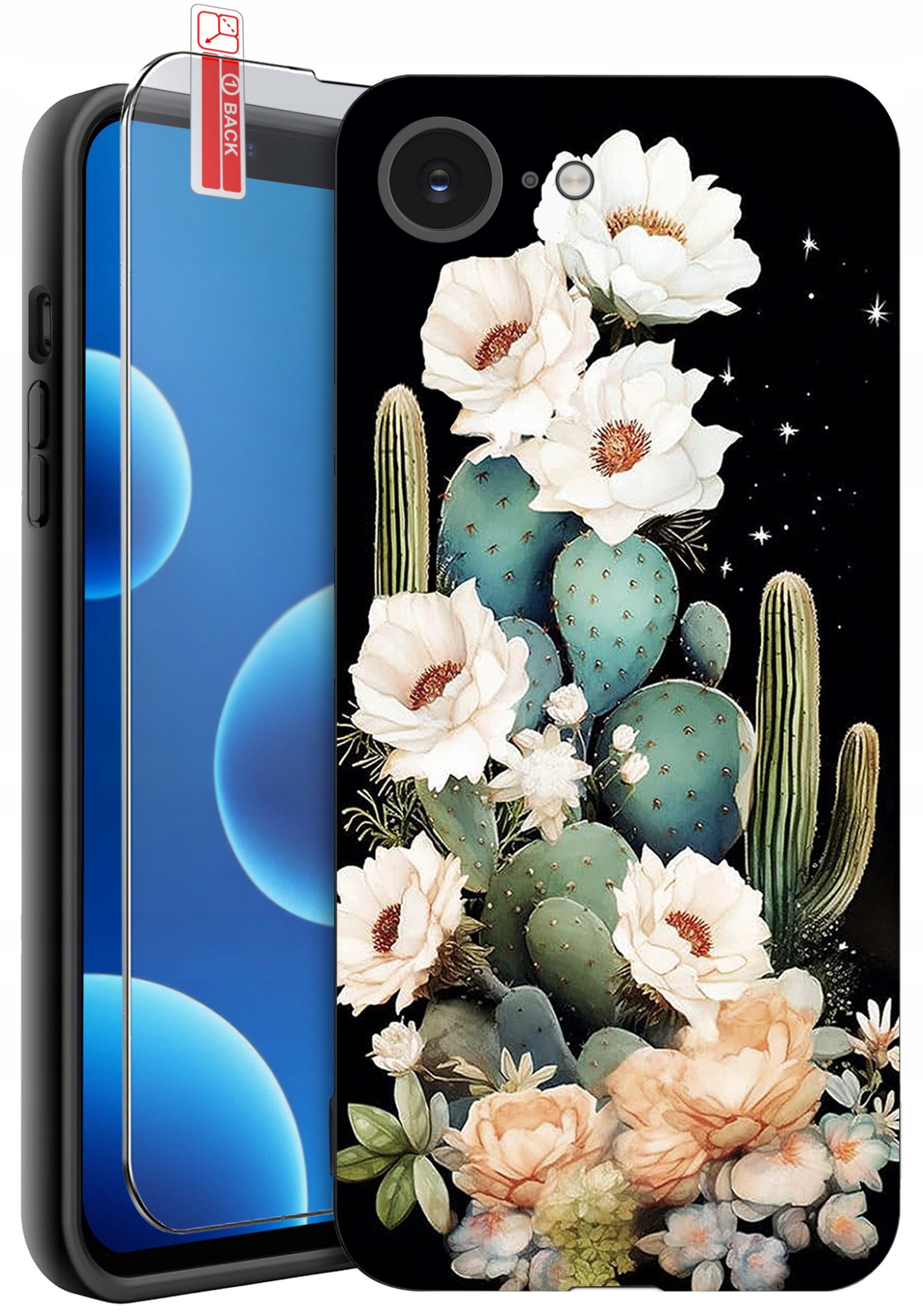 ETUI do iPhone 16e | WZORY | SILIKONOWE MATT CASE + SZKŁO 9H