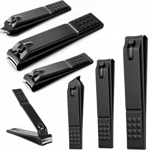 Zestaw Obcinaczek Do Paznokci 3 Sztuki Duża Mała Skośna Czarne