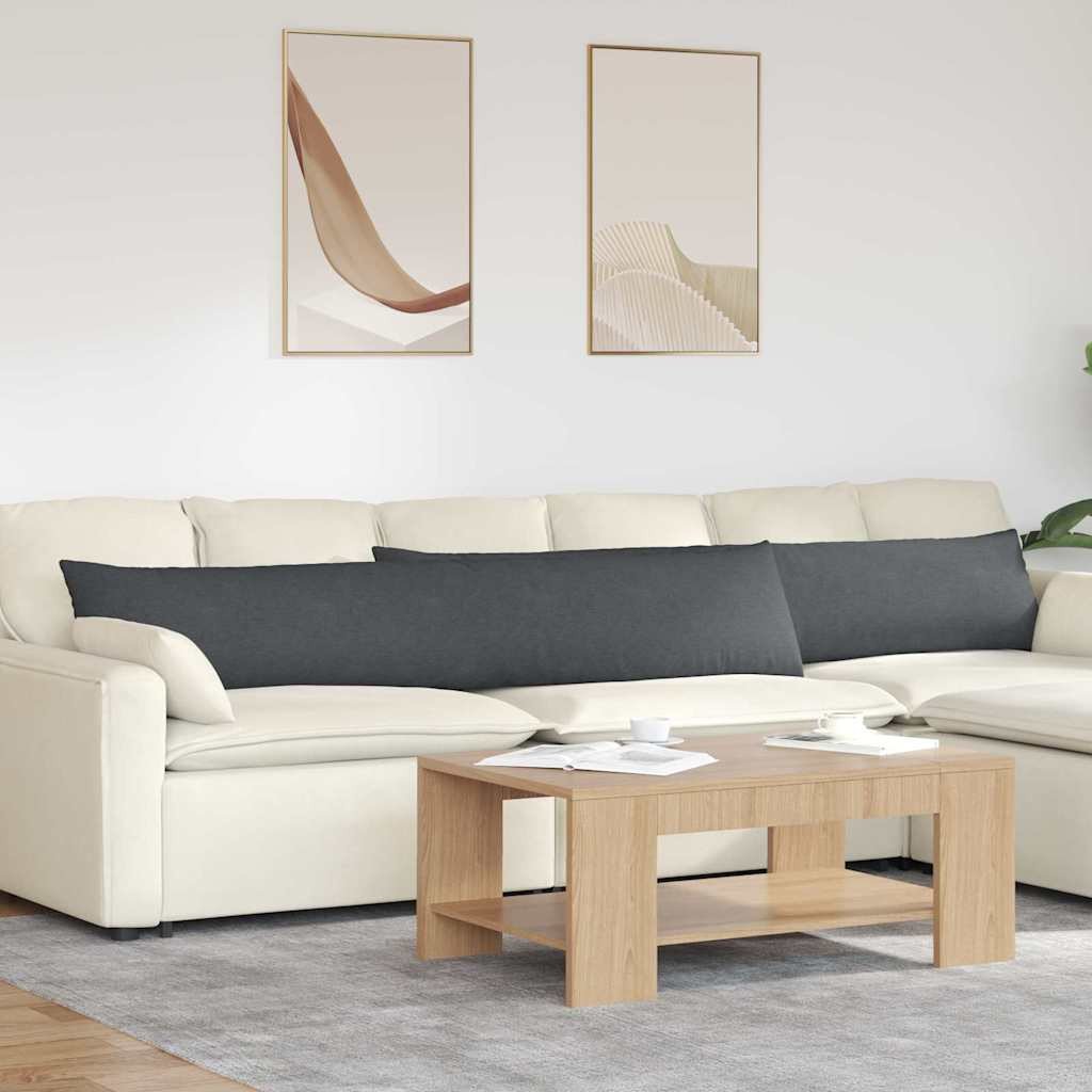 vidaXL Poduszki na sofę 2 pcs Ciemnoszary 200 x 40 cm