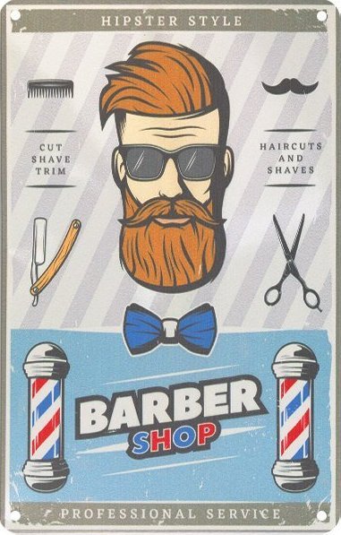 Activeshop Tablica ozdobna barber B057