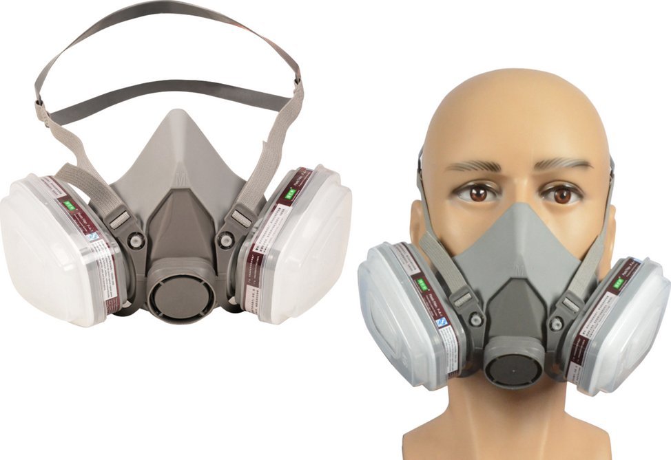 Maska Półmaska Przeciwpyłowa Lakiernicza 2 Filtry Węglowe