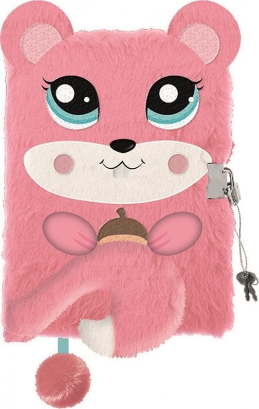 St. Majewski Pamiętnik z kłódką 3D włochacz A5 96k linia SQUIRREL Wiewiórka