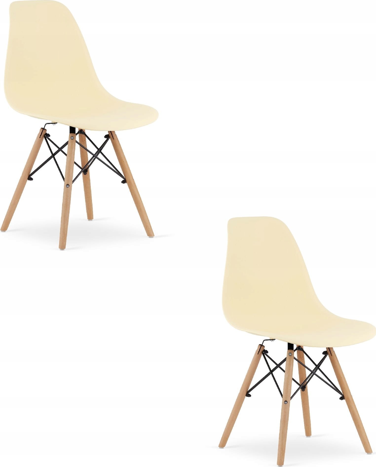 Leobert Krzesło OSAKA kremowe / nogi naturalne x 2