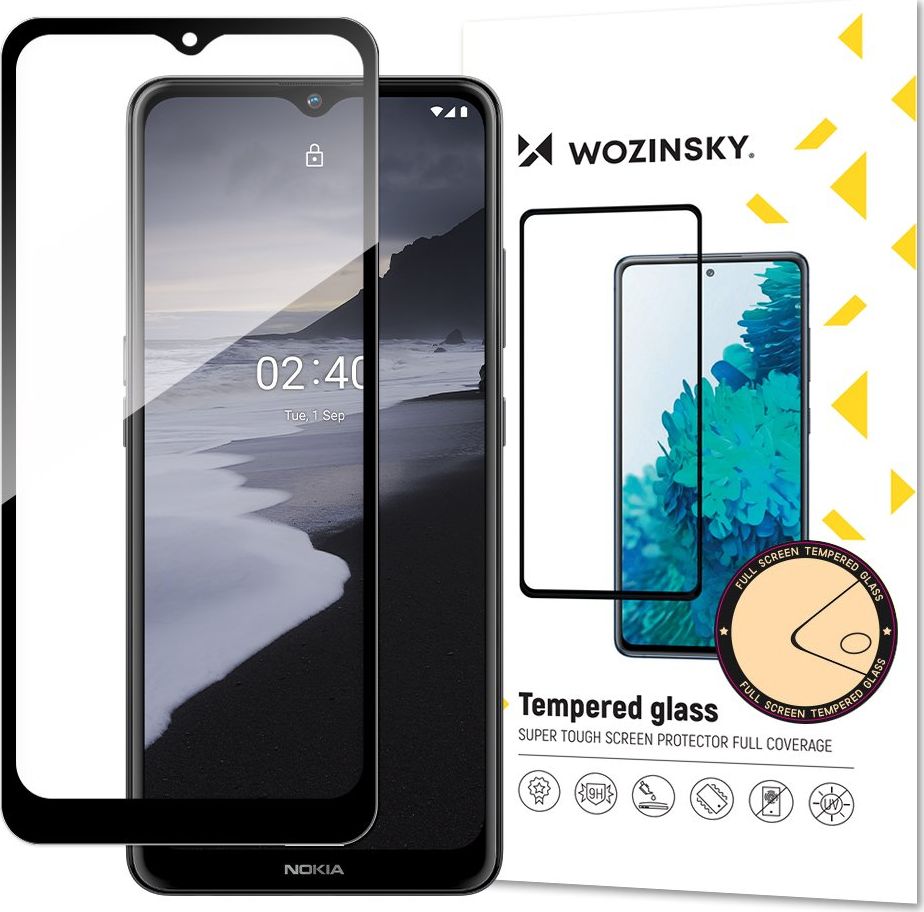 Wozinsky Wozinsky super wytrzymałe szkło hartowane Full Glue na cały ekran z ramką Case Friendly Nokia 2.4 czarny