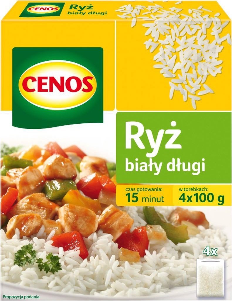 Cenos Cenos Ryż biały długi 400 g (4 torebki)