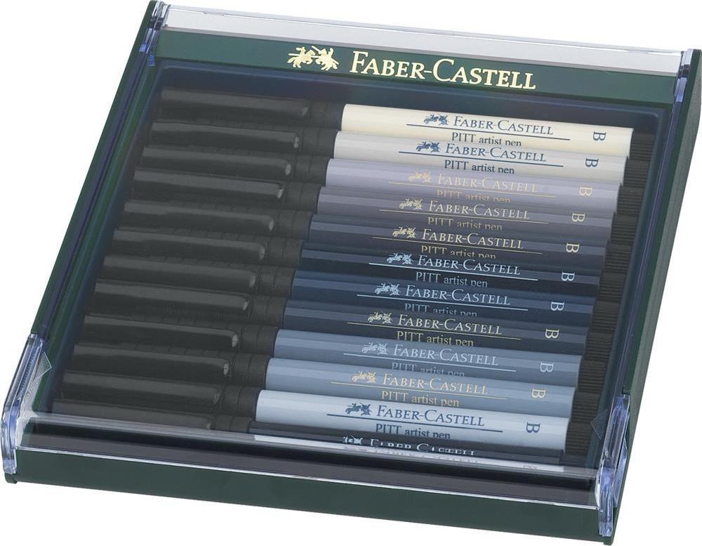 Faber-Castell PITT ARTIST PEN BRUSH ZESTAW 12 KOL. GREY FABER-CASTELL