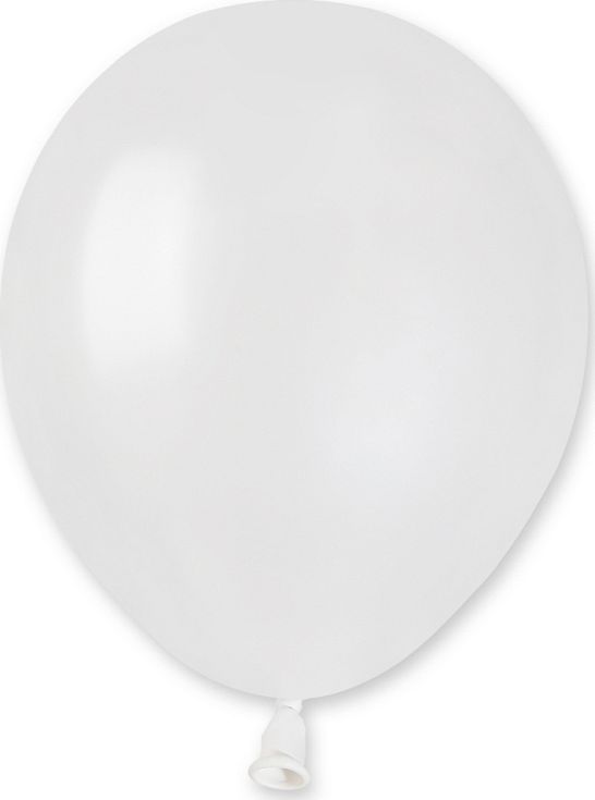 Gemar Balony metaliczne Perłowo-Białe, AM50, 13 cm, 100 szt