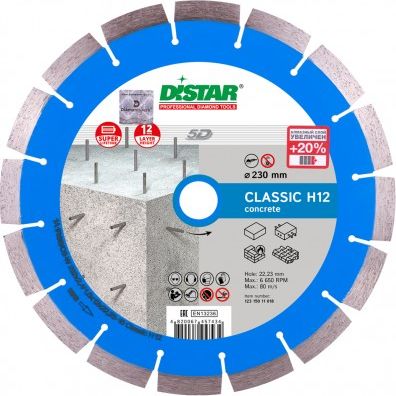Di-Star TARCZA DIAMENTOWA 1A1RSS/C3-W 232x2,4/1,6x12x22,23-16 Classic H12