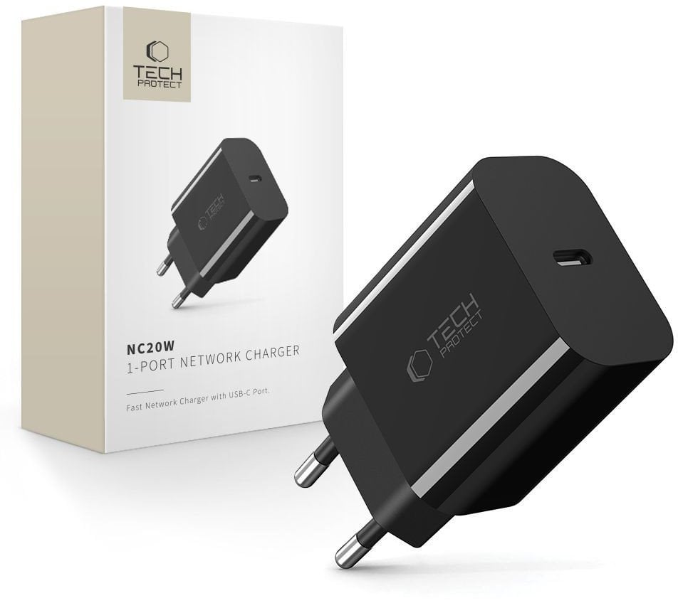 Ładowarka sieciowa Tech-Protect PD20W, czarna
