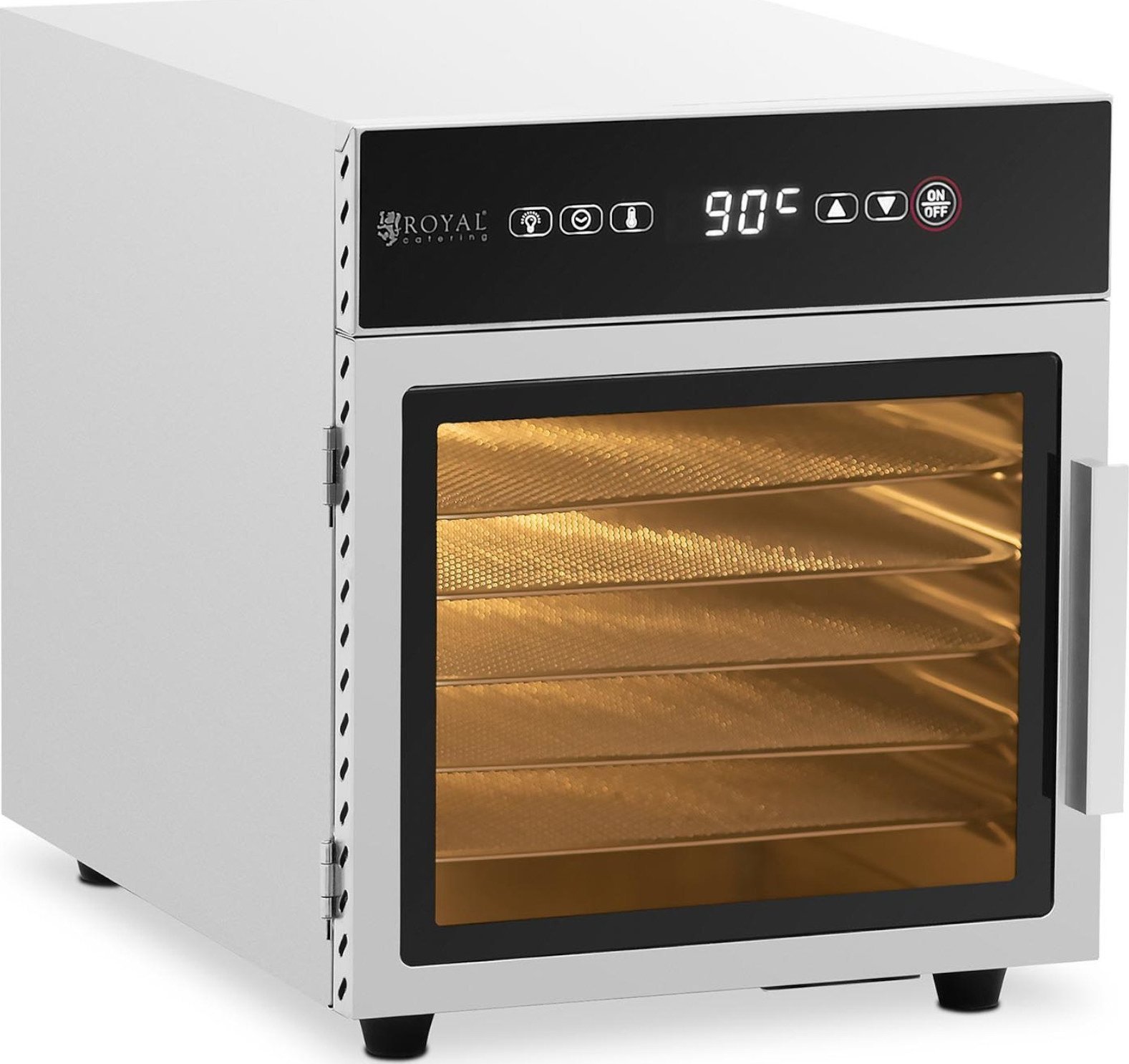 Suszarka Royal Catering Suszarka spożywcza do grzybów owoców warzyw ziół 6 rusztów 30-90 C 500 W Suszarka spożywcza do grzybów owoców warzyw ziół 6 ru