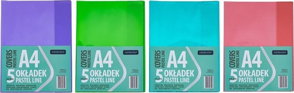 Okładka A5 Pastel Line nieregulowana (5szt) ASTRA