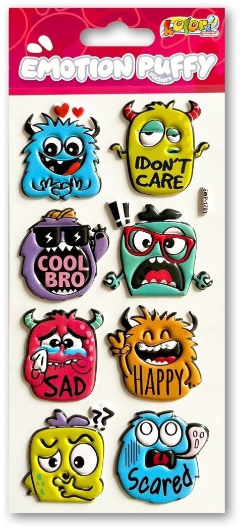 Naklejki puffy Emotion Monster