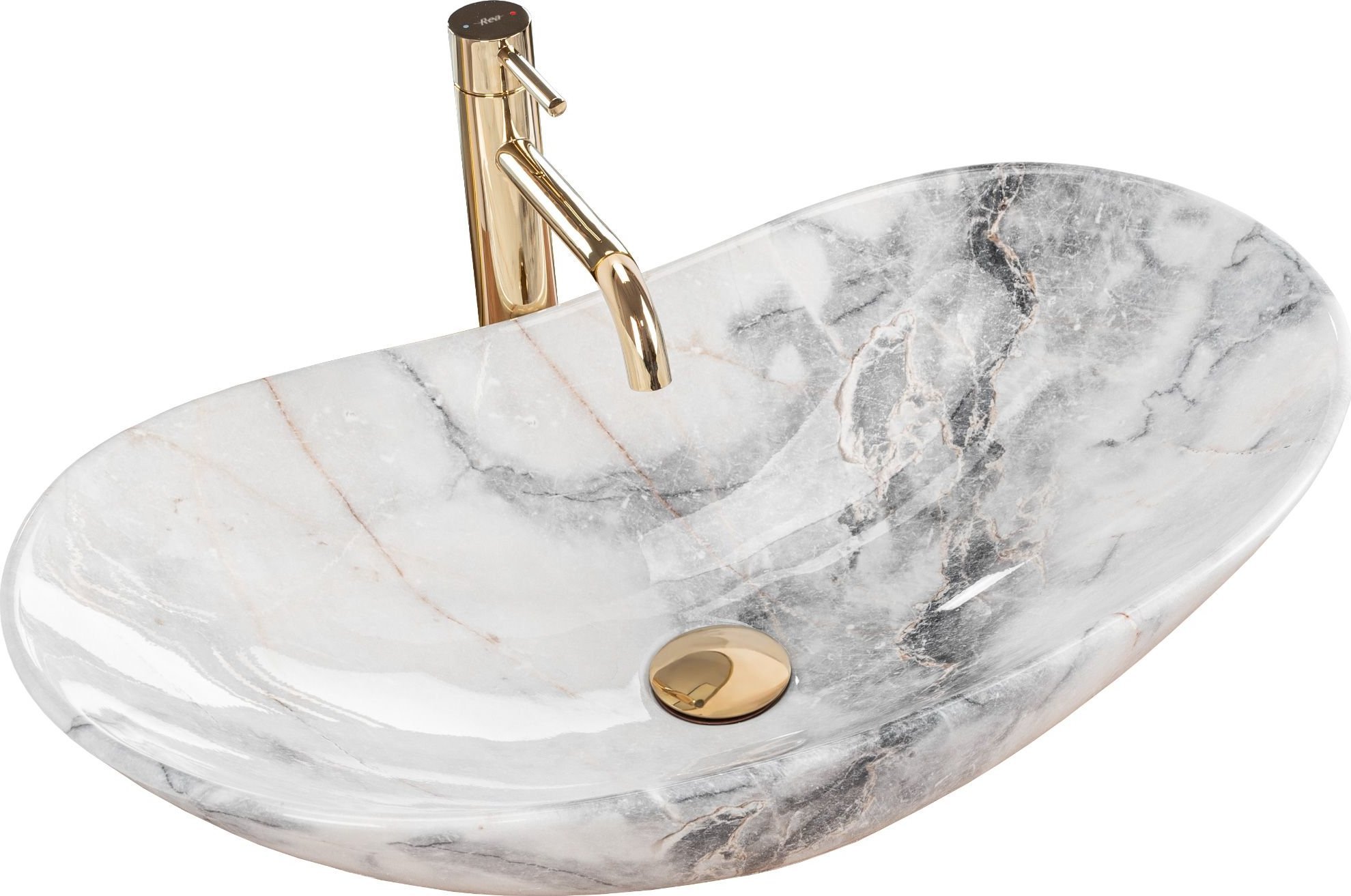 Umywalka Rea REA-U8596 UMYWALKA ROYAL 60 GRANIT SHINY NABLATOWA 60,5X36 REA // CE.REA.U-ROYAL-60-GRANIT